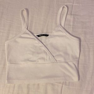 Shein white cropped shirt